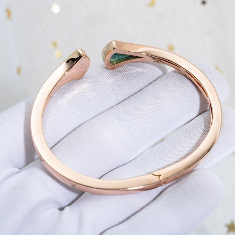 [Glow Muse]DREAM BRACELET OPEN MALACHITE PINK GOLD