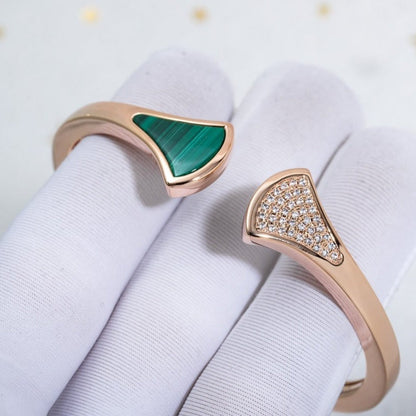 [Glow Muse]DREAM BRACELET OPEN MALACHITE PINK GOLD