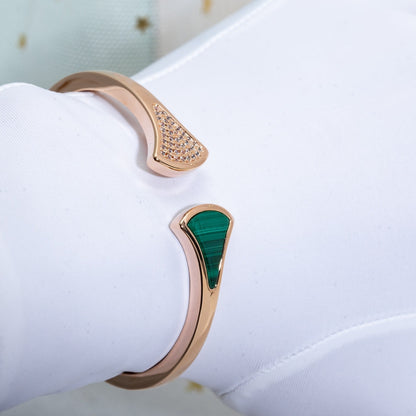 [Glow Muse]DREAM BRACELET OPEN MALACHITE PINK GOLD