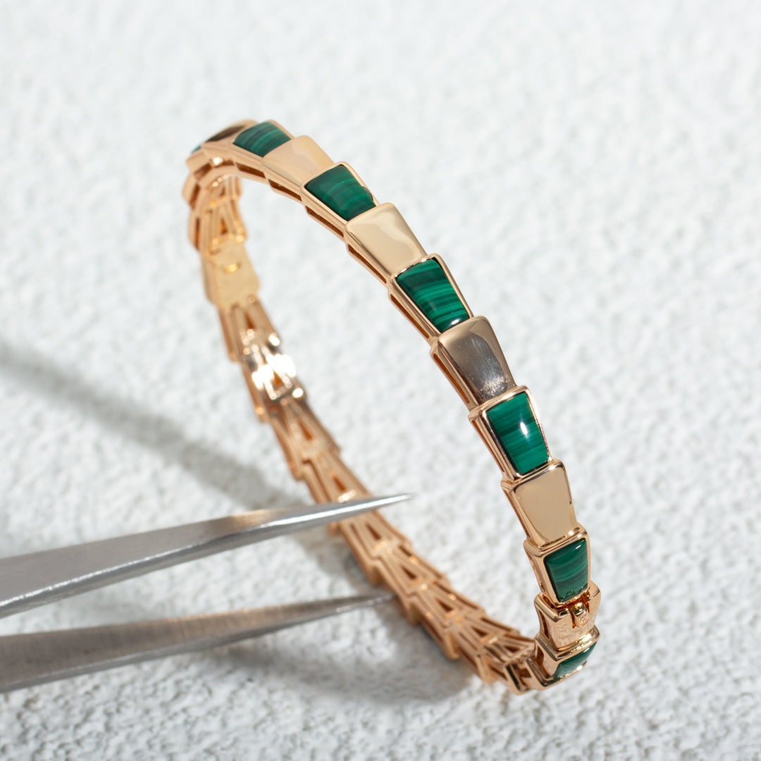 [Glow Muse]SERPENTI BRACELET PINK GOLD MALACHITE