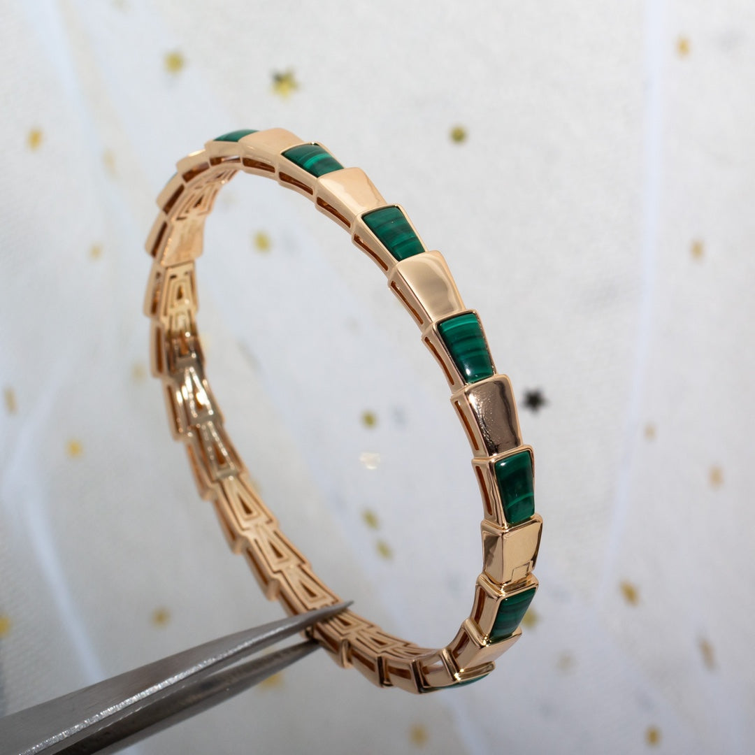 [Glow Muse]SERPENTI BRACELET PINK GOLD MALACHITE