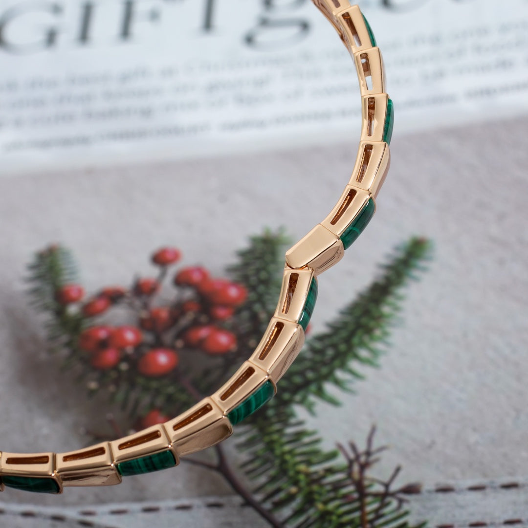 [Glow Muse]SERPENTI BRACELET PINK GOLD MALACHITE