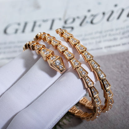 [Glow Muse]SERPENTI BRACELET PINK GOLD DIAMOND DOUBLE ROW