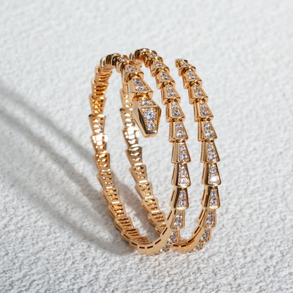 [Glow Muse]SERPENTI BRACELET PINK GOLD DIAMOND DOUBLE ROW