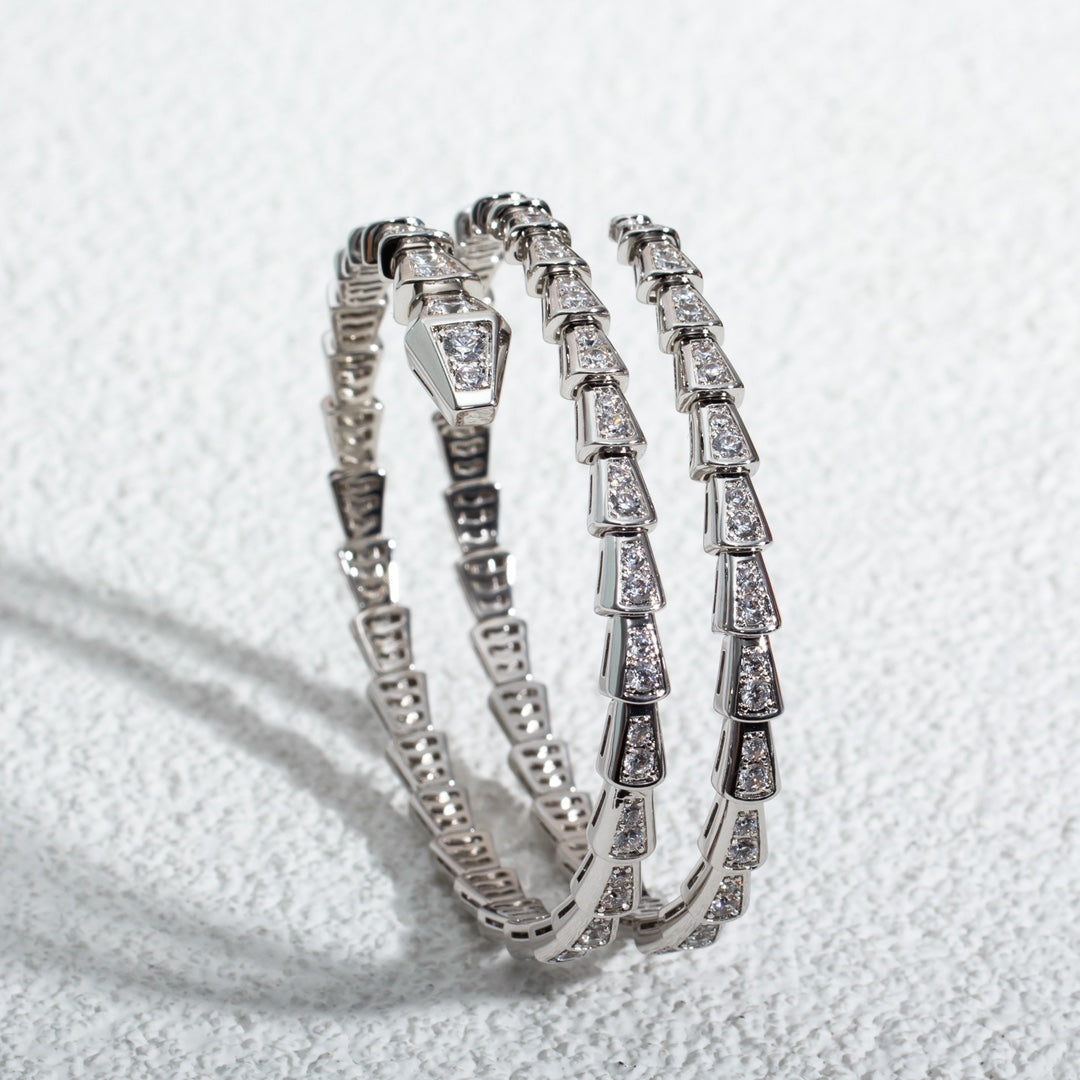 [Glow Muse]SERPENTI BRACELET SILVER DIAMOND DOUBLE ROW