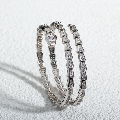 [Glow Muse]SERPENTI BRACELET SILVER DIAMOND DOUBLE ROW