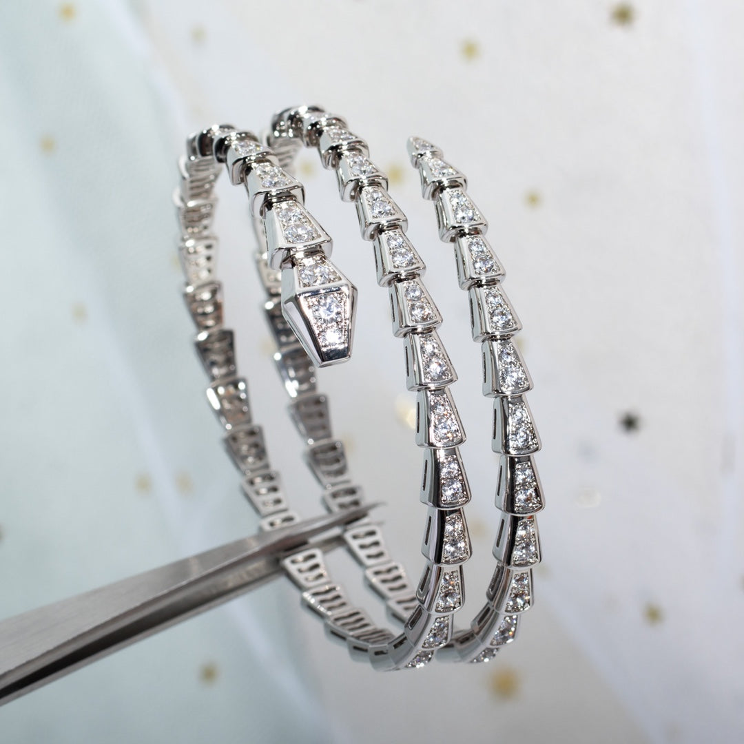 [Glow Muse]SERPENTI BRACELET SILVER DIAMOND DOUBLE ROW