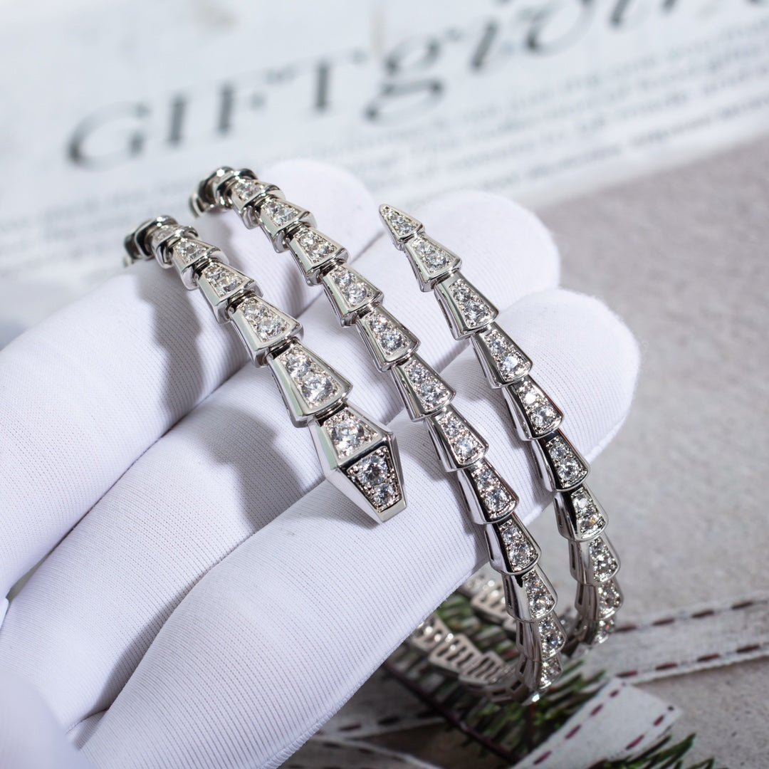 [Glow Muse]SERPENTI BRACELET SILVER DIAMOND DOUBLE ROW