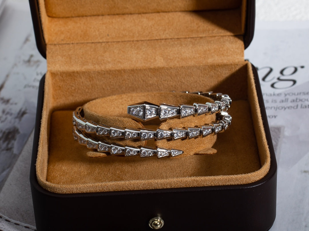 [Glow Muse]SERPENTI BRACELET SILVER DIAMOND DOUBLE ROW