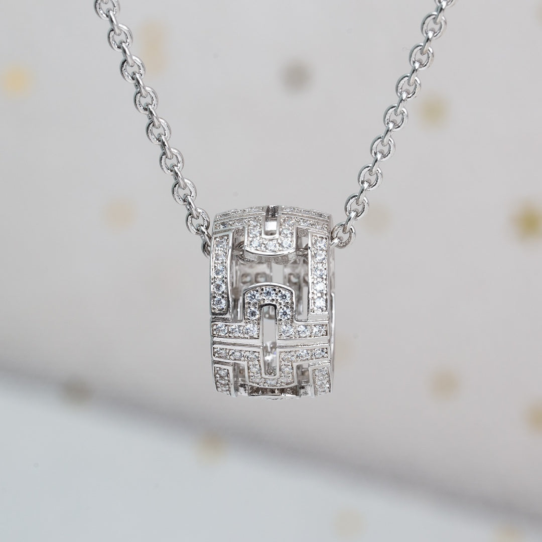 [Glow Muse]PARENTESI NECKLACE SILVER DIAMOND