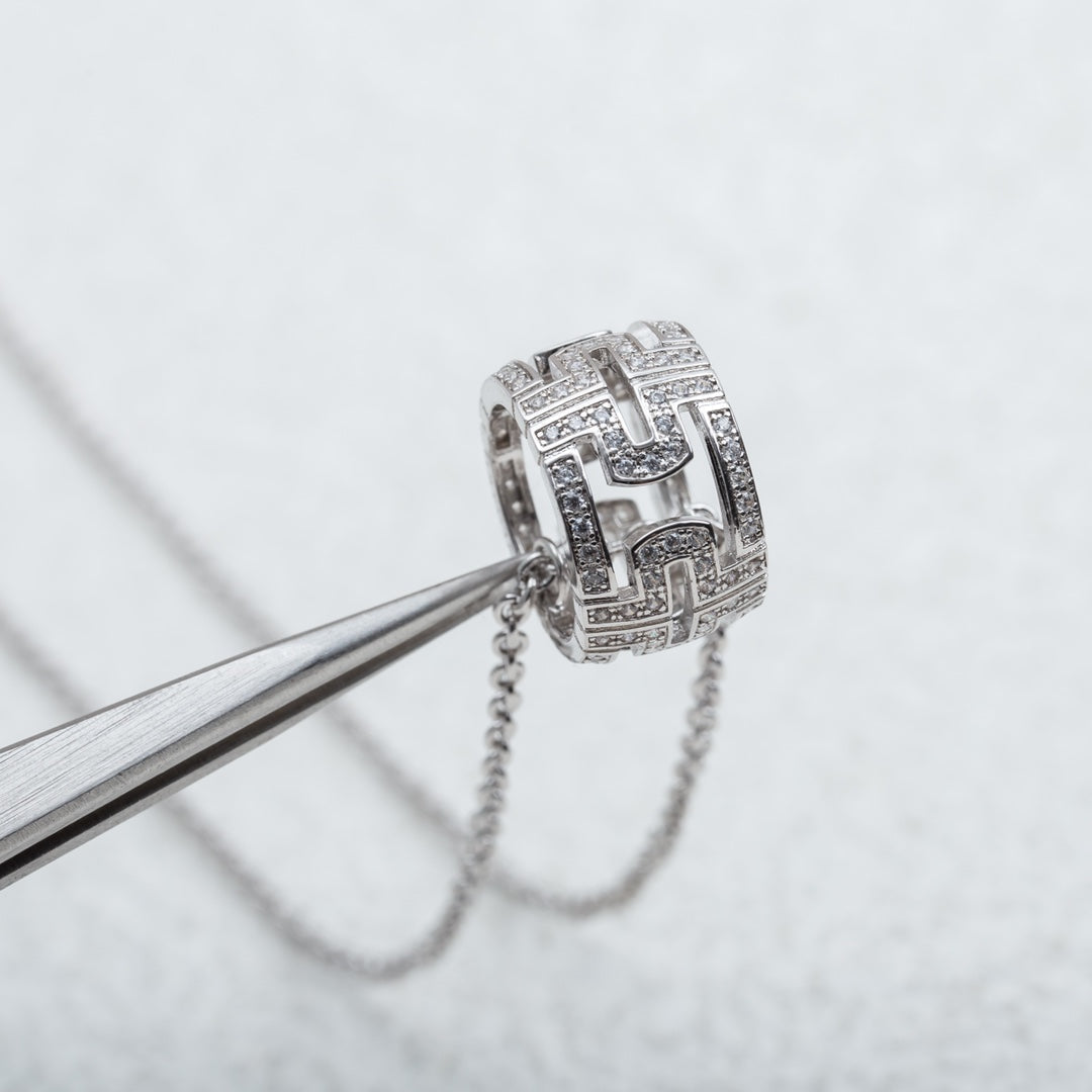 [Glow Muse]PARENTESI NECKLACE SILVER DIAMOND