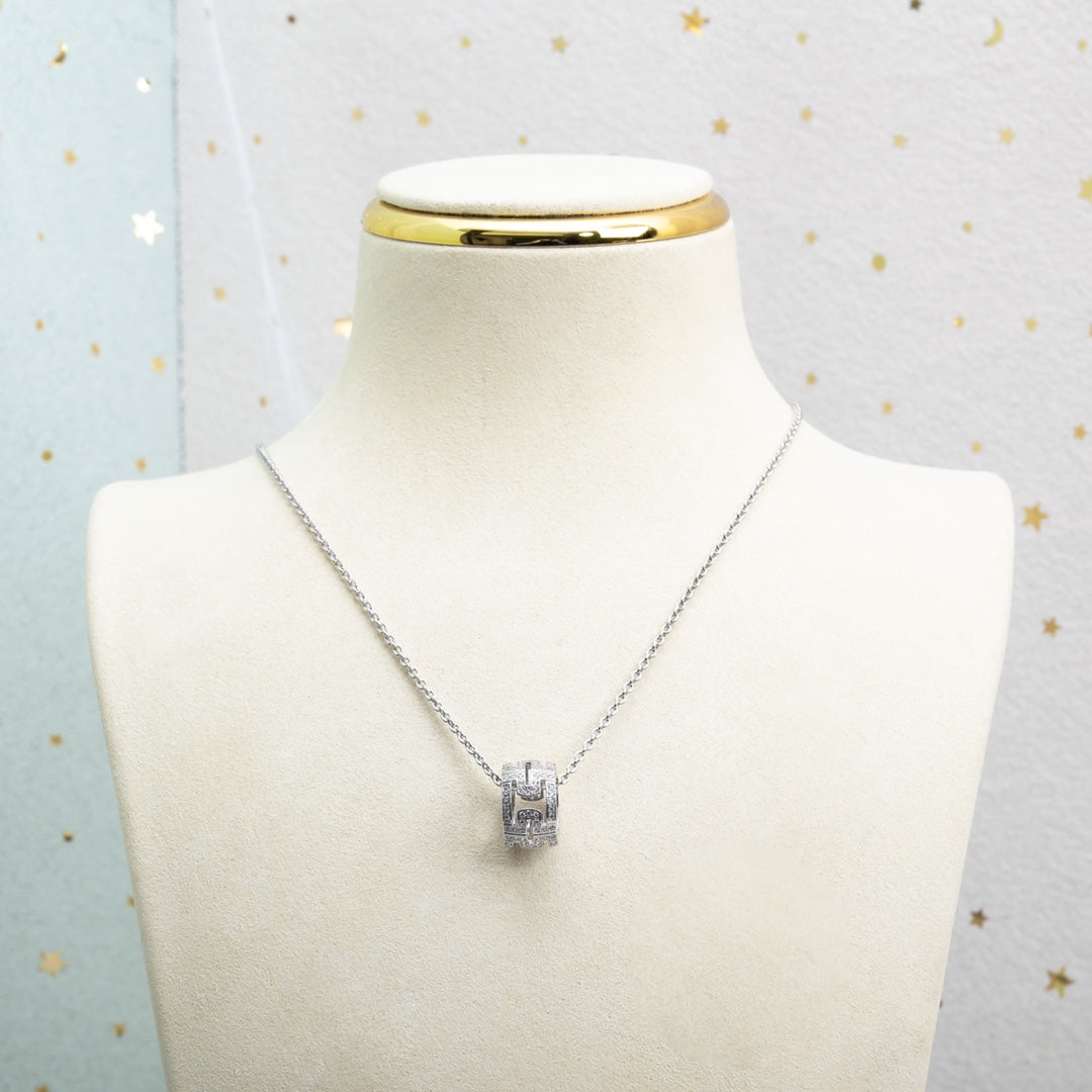 [Glow Muse]PARENTESI NECKLACE SILVER DIAMOND