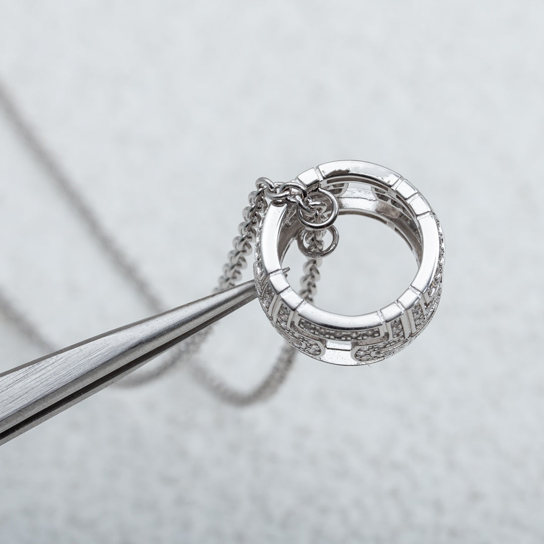 [Glow Muse]PARENTESI NECKLACE SILVER DIAMOND