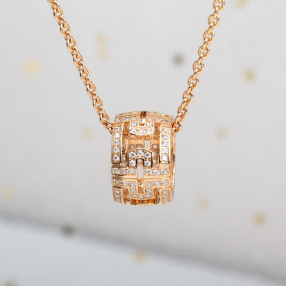 [Glow Muse]PARENTESI NECKLACE PINK GOLD DIAMOND