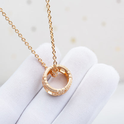 [Glow Muse]PARENTESI NECKLACE PINK GOLD DIAMOND