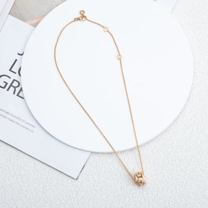 [Glow Muse]PARENTESI NECKLACE PINK GOLD DIAMOND