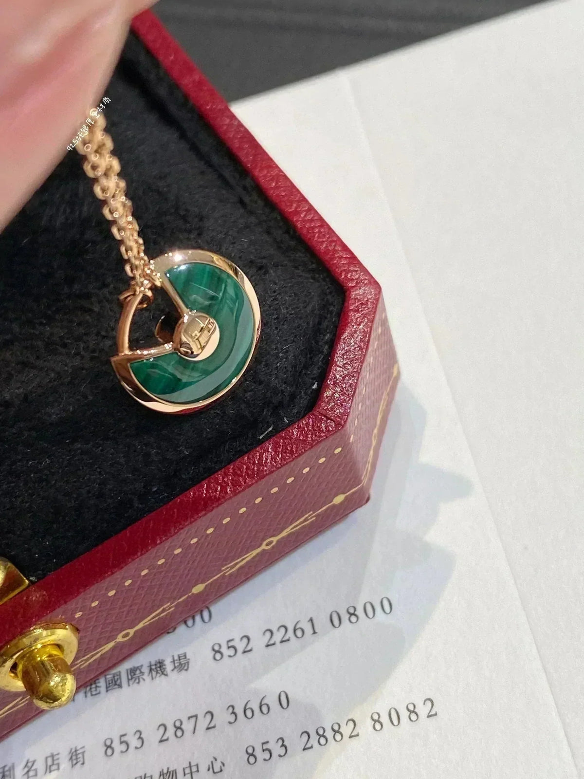 [Glow Muse]AMULETTE ROSE GOLD MALACHITE NECKLACE