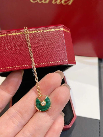 [Glow Muse]AMULETTE ROSE GOLD MALACHITE NECKLACE