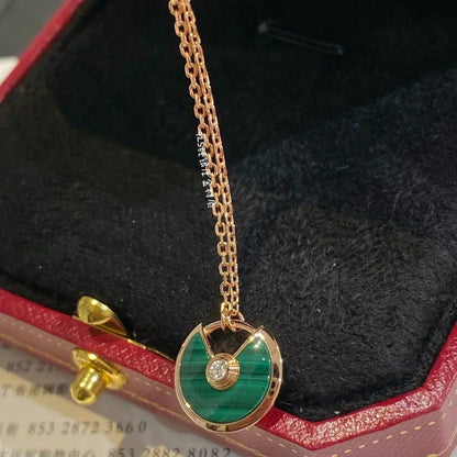 [Glow Muse]AMULETTE ROSE GOLD MALACHITE NECKLACE