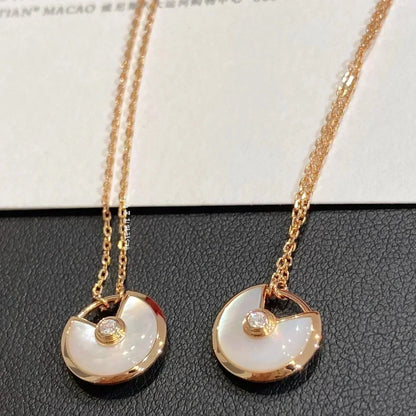 [Glow Muse]AMULETTE ROSE GOLD MOP NECKLACE
