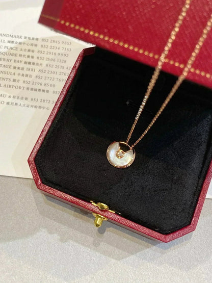 [Glow Muse]AMULETTE ROSE GOLD MOP NECKLACE