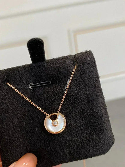[Glow Muse]AMULETTE ROSE GOLD MOP NECKLACE