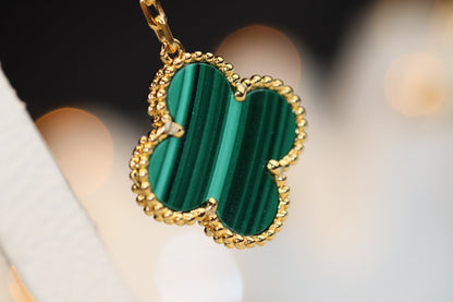 [Glow Muse]CLOVER EARRINGS GOLD MALACHITE DIAMOND 3 MOTIF