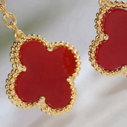 [Glow Muse]CLOVER  2 MOTIF  TIGER EYE CARNELIAN EARRINGS