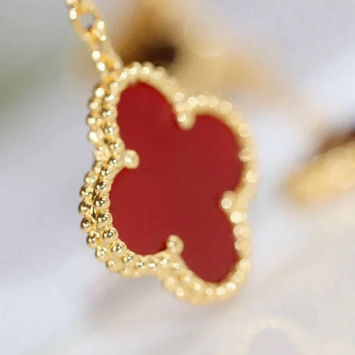 [Glow Muse]CLOVER  2 MOTIF  TIGER EYE CARNELIAN EARRINGS