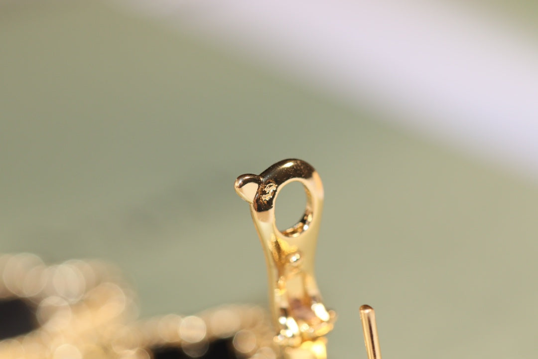 [Glow Muse]CLOVER EARRINGS GOLD ONYX MOP 3 MOTIF