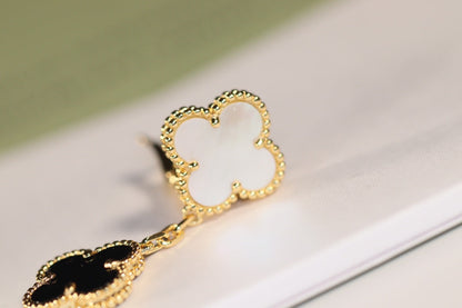 [Glow Muse]CLOVER EARRINGS GOLD ONYX MOP 3 MOTIF