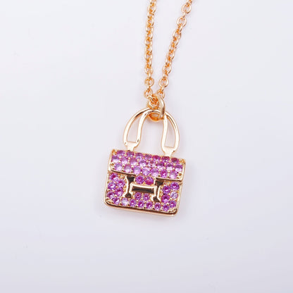 [Glow Muse]CONSTANCE PEDANT PURPLE DIAMOND NECKLACE