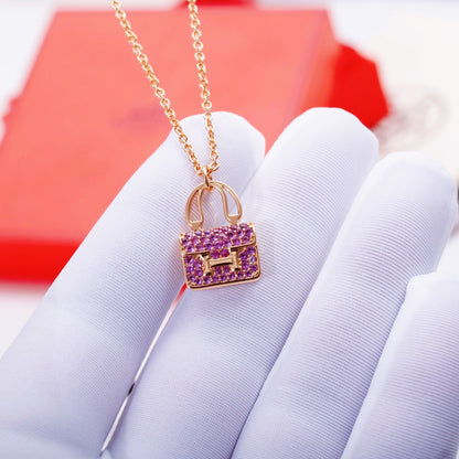 [Glow Muse]CONSTANCE PEDANT PURPLE DIAMOND NECKLACE