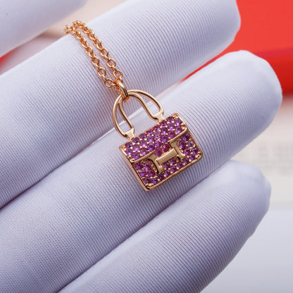 [Glow Muse]CONSTANCE PEDANT PURPLE DIAMOND NECKLACE