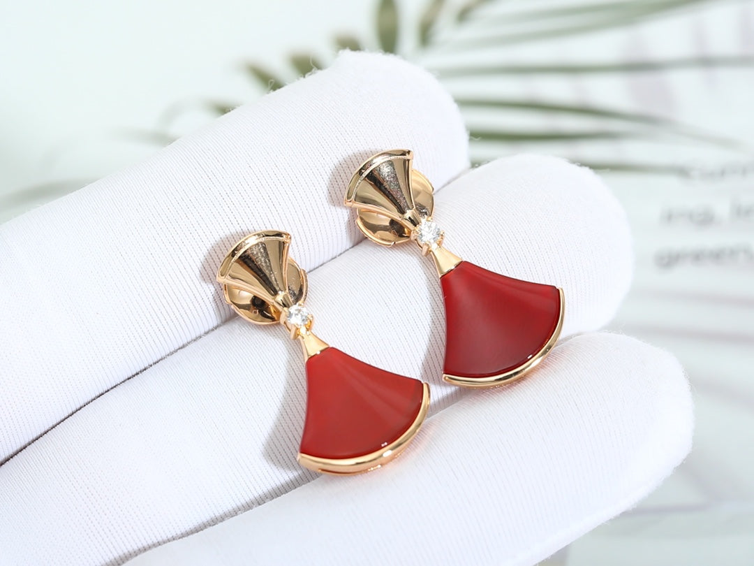 [Glow Muse]DREAM Carnelian PINK GOLD EARRINGS