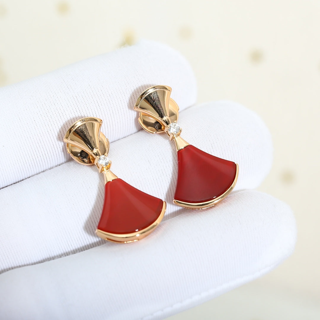 [Glow Muse]DREAM Carnelian PINK GOLD EARRINGS