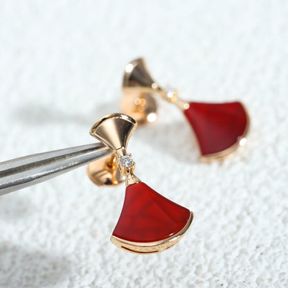[Glow Muse]DREAM Carnelian PINK GOLD EARRINGS