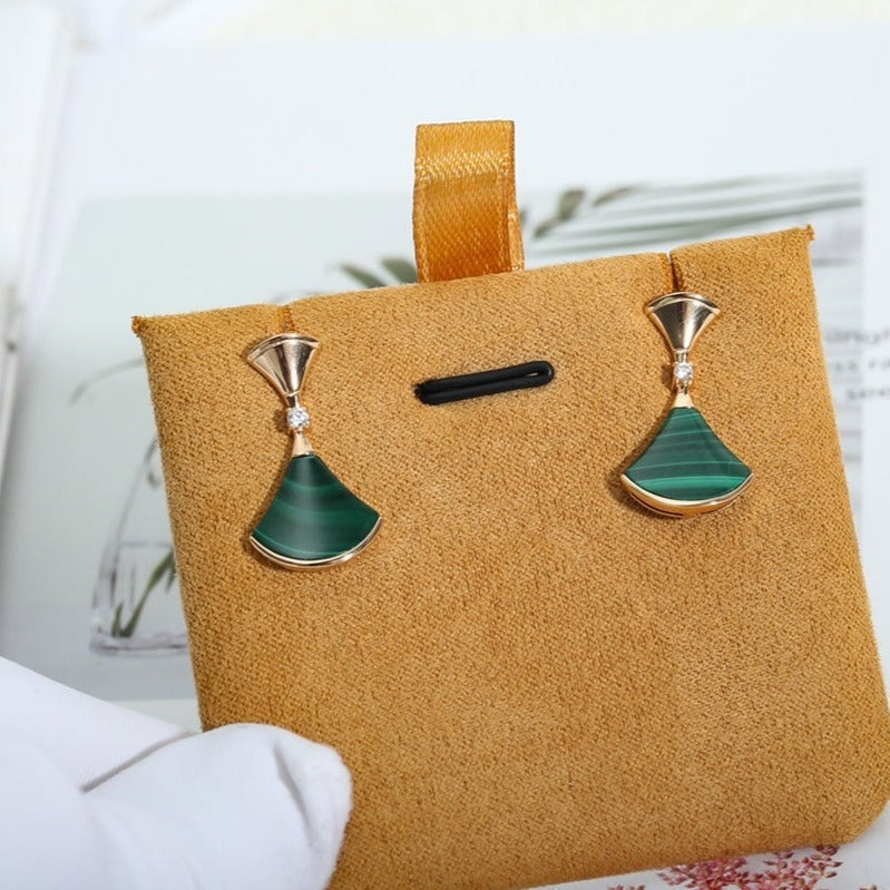 [Glow Muse]DREAM MALACHITE PINK GOLD EARRINGS