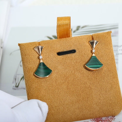 [Glow Muse]DREAM MALACHITE PINK GOLD EARRINGS