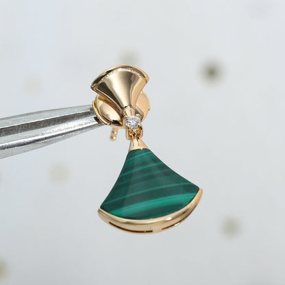 [Glow Muse]DREAM MALACHITE PINK GOLD EARRINGS
