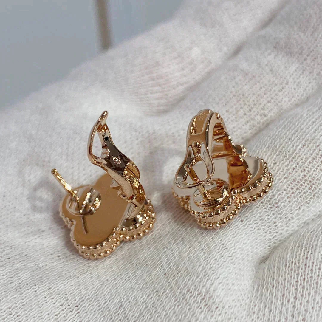 [Glow Muse]CLOVER MEDIUM 1 MOTIFS CARNELIAN  DIAMOND earrings