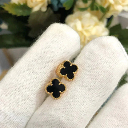 [Glow Muse]CLOVER MINI 9.5MM BLACK MOP EARRINGS