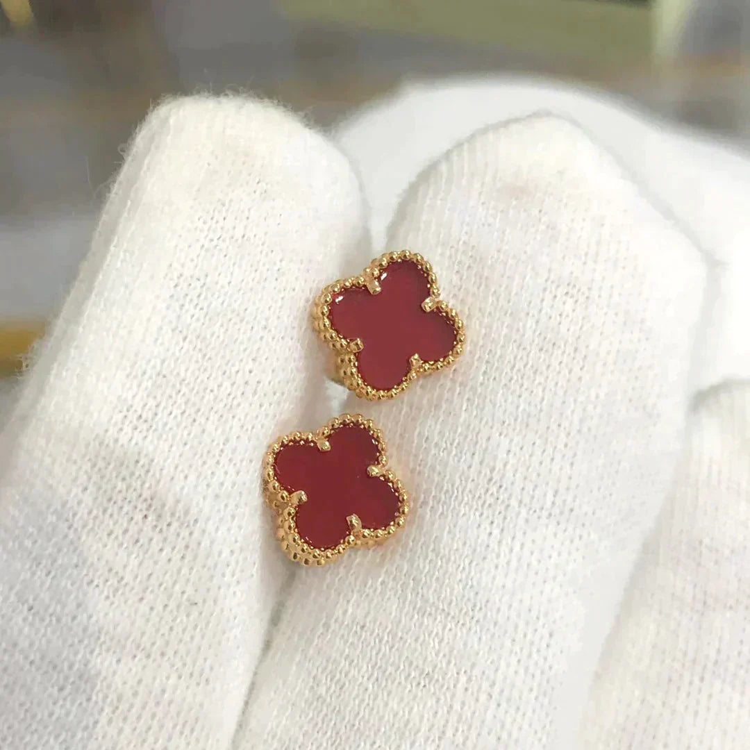 [Glow Muse]CLOVER MINI 9.5MM CARNELIAN EARRINGS