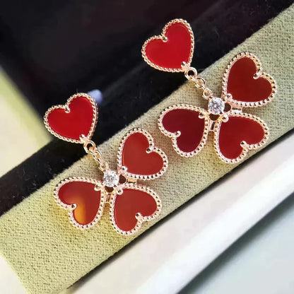 [Glow Muse]SWEET CLOVER CARNELIAN EARRINGS