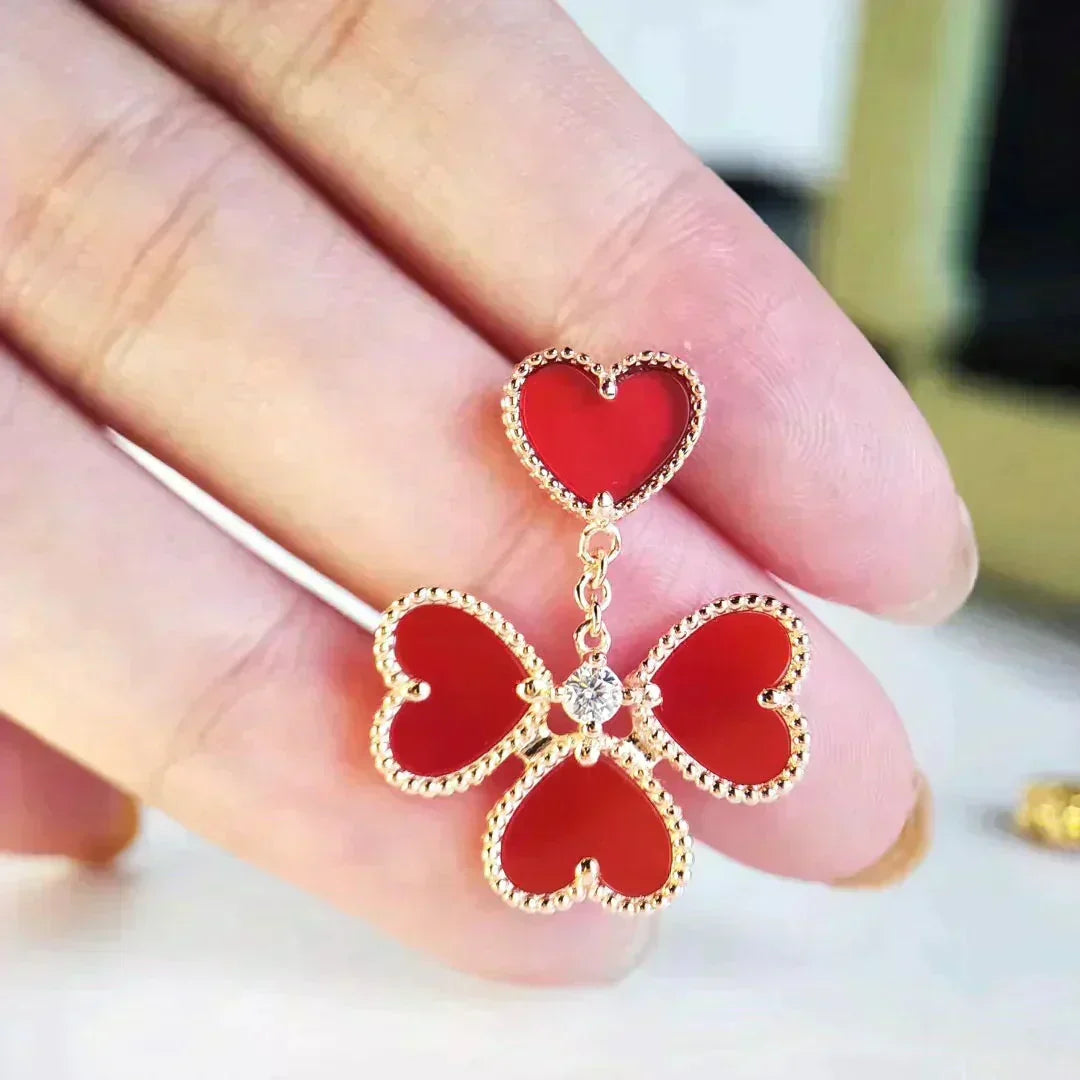 [Glow Muse]SWEET CLOVER CARNELIAN EARRINGS