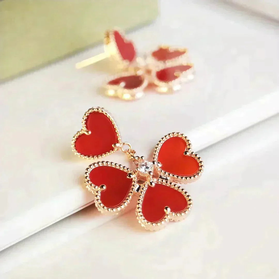 [Glow Muse]SWEET CLOVER CARNELIAN EARRINGS