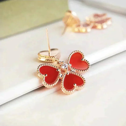 [Glow Muse]SWEET CLOVER CARNELIAN EARRINGS
