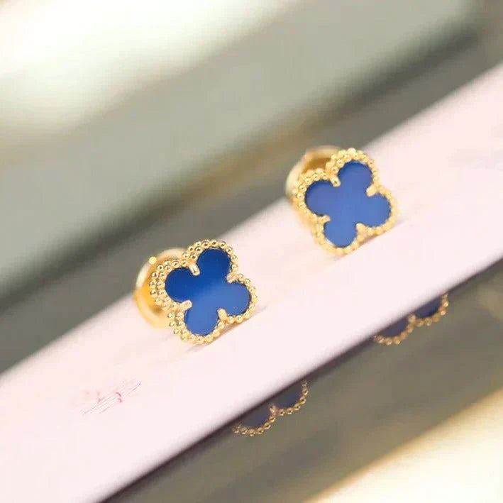 [Glow Muse]CLOVER MINI 9.5MM TURQUOISE EARRINGS