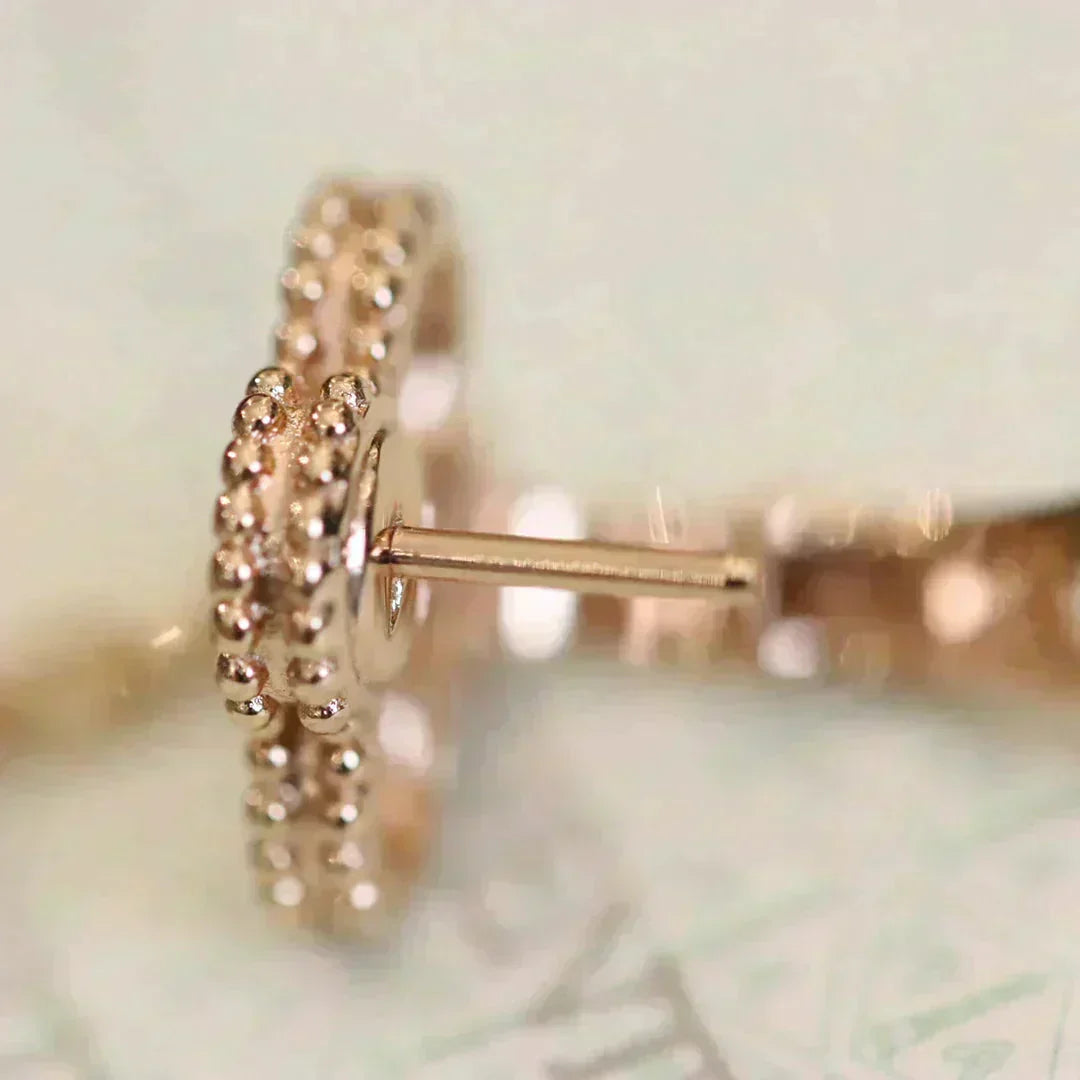 [Glow Muse]CLOVER MEDIUM 1 MOTIFS FUll DIAMOND EARRINGS