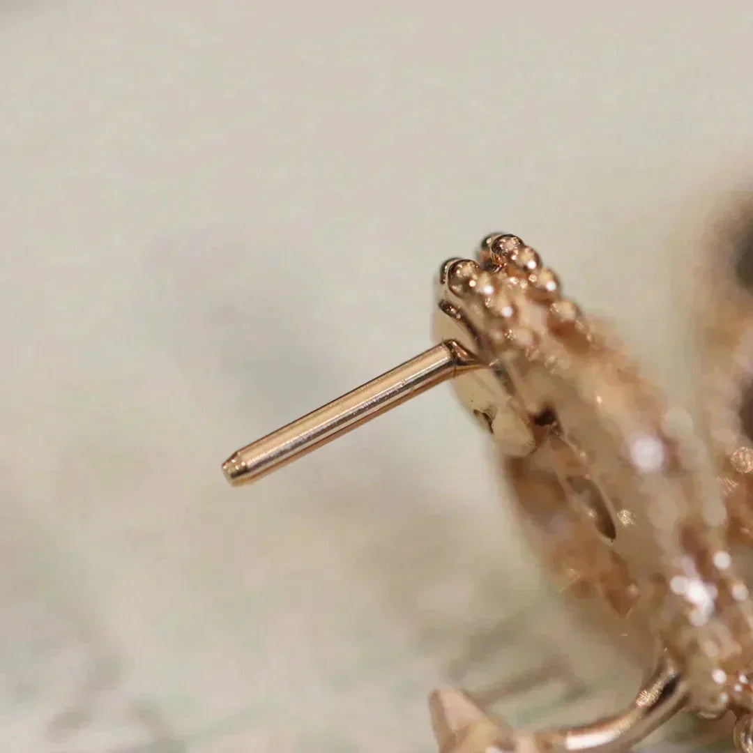 [Glow Muse]CLOVER MEDIUM 1 MOTIFS FUll DIAMOND EARRINGS